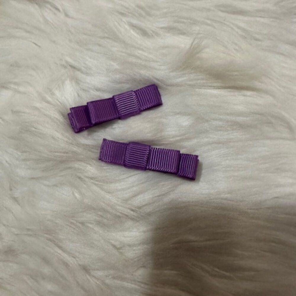 SET of 2" Purple Tuxedo Bow   7767  Handmade NWT Boutique